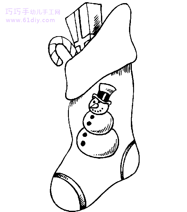 幼儿简笔画——圣诞袜子