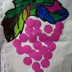 幼儿贴画作品——一串紫葡萄