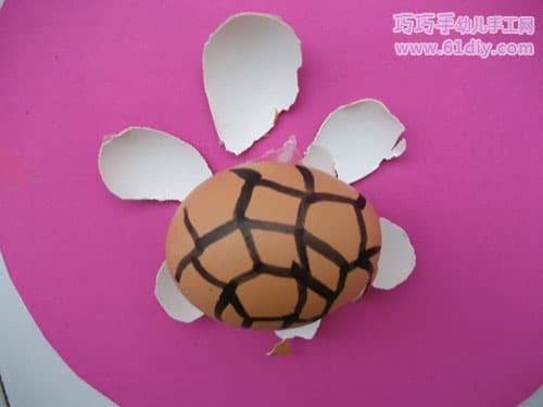 宝宝手工——蛋壳制作小乌龟