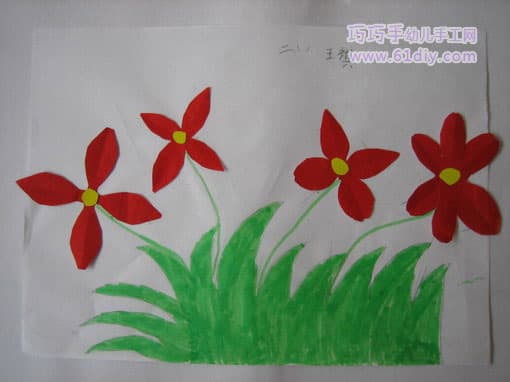 幼儿手工贴画：漂亮的花朵3
