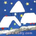 漂亮的雪房子贴画
