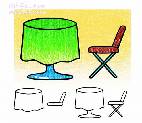 幼儿绘画——桌子和椅子的画法