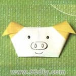 可爱小猪的折纸教程