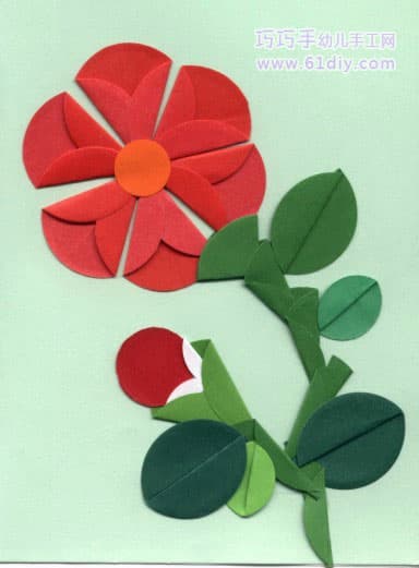 图形纸贴画——漂亮的花朵