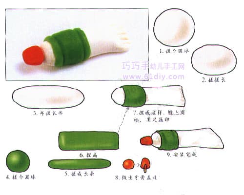 黏土制作牙膏的教程