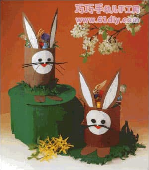 复活节手工——兔子糖果篮