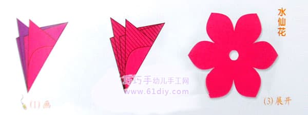花的剪纸——水仙花纹样剪纸（六角折剪）