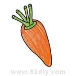 胡萝卜的简笔画和涂色（蔬菜类）