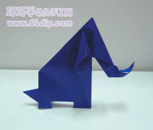 大象折纸方法（动物手工）