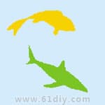 幼儿撕纸——青鱼和鲨鱼