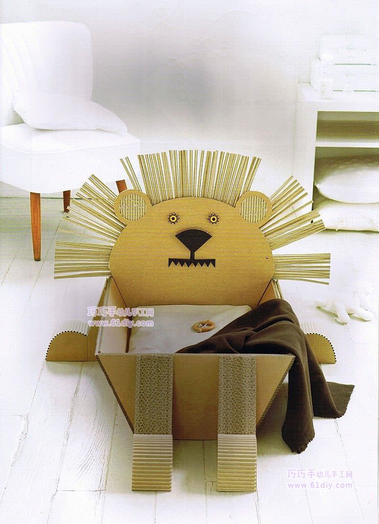 瓦楞纸手工——狮子收纳盒