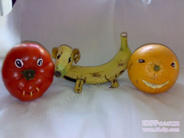 水果手工——香蕉制作的小狗狗