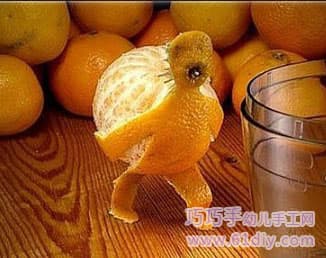 橙子制作的小人（水果手工）