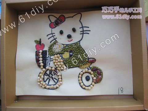 豆子贴画——小猫骑车