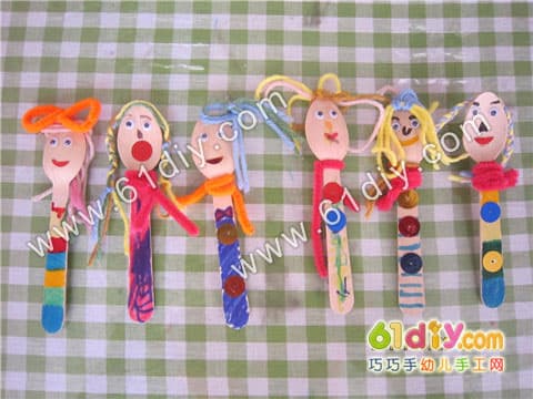 孩子们做的勺子玩偶