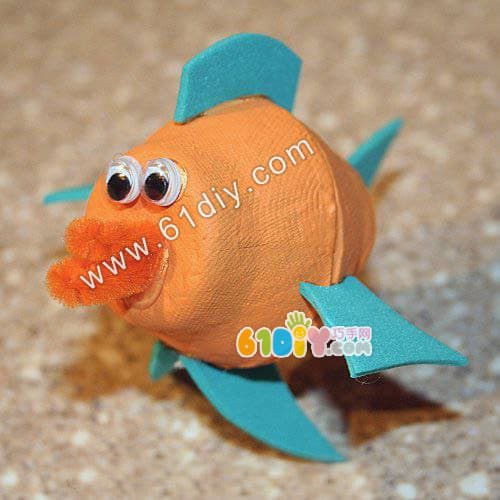 蛋托手工制作海底小鱼Egg Carton Fish