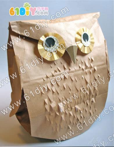 牛皮纸袋制作猫头鹰
