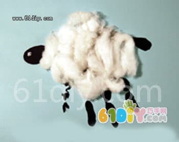 幼儿手工——手印小羊
