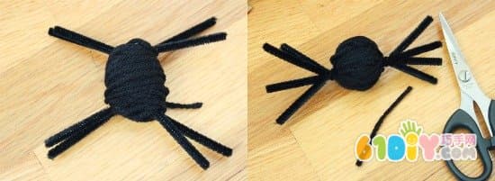 万圣节手工——毛线球蜘蛛