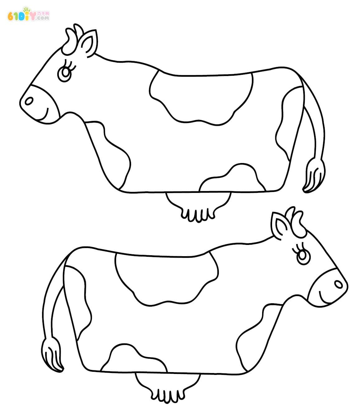 奶牛填色图