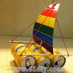 易拉罐制作小帆船