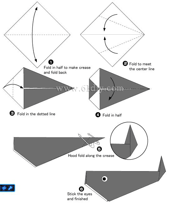 折纸鲸鱼教程