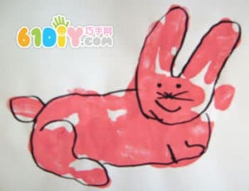 手印画——小兔