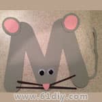 字母M的手工——小老鼠