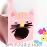 纸盒手工制作小猫吃鱼