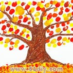 手指画——秋天的大树