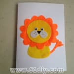 儿童新年手工——卡通狮子卡片