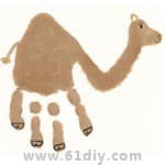 创意手印画：骆驼