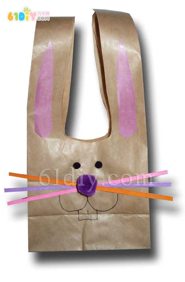 纸袋废物利用制作兔子