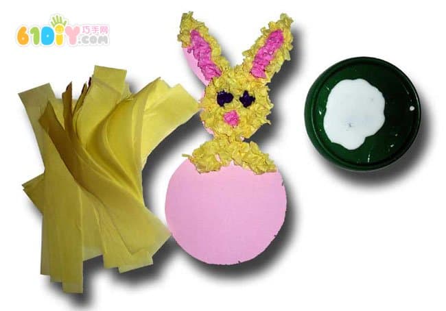 儿童复活节小手工——搓纸兔子