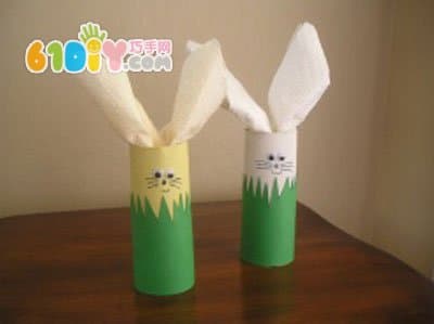 儿童手工DIY卷纸筒小兔子