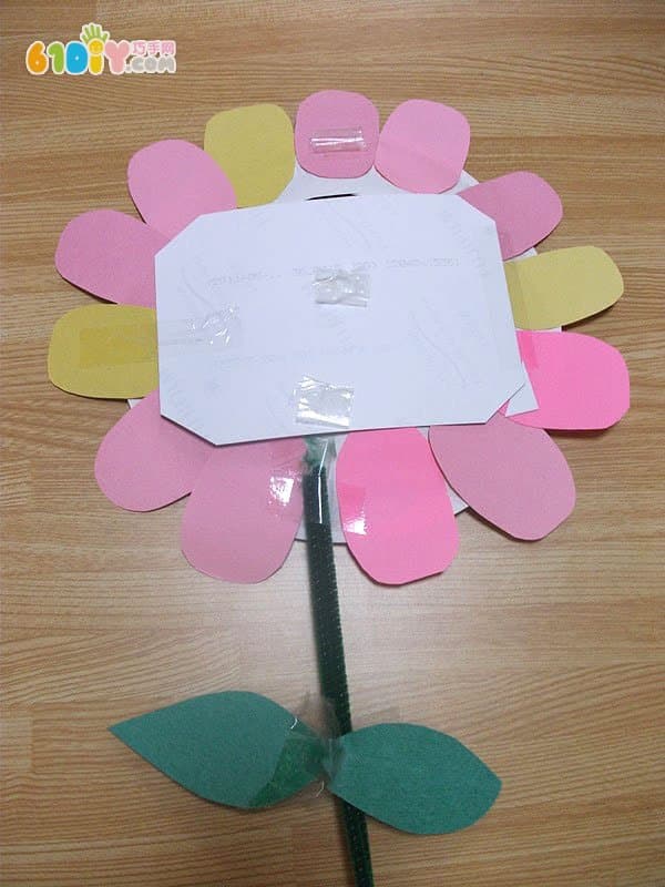 幼儿园母亲节DIY照片纸盘花