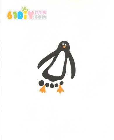 可爱有趣的创意脚印画——企鹅
