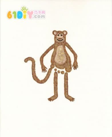 可爱有趣的创意脚印画——猴子