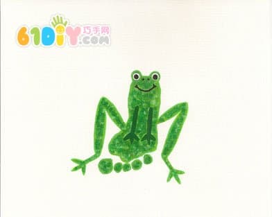 可爱有趣的创意脚印画——青蛙