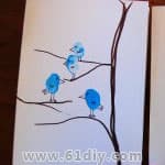 儿童DIY：小鸟指印画