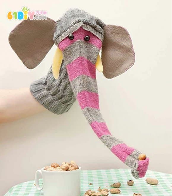 袜子制作长颈鹿手偶玩具