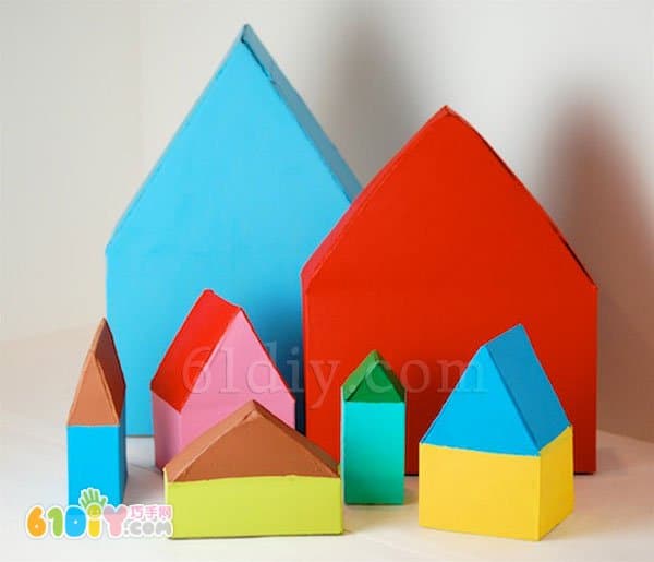 纸盒手工制作小房子
