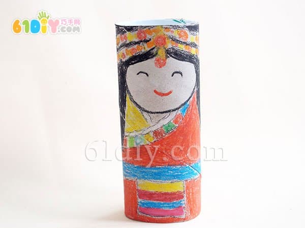 儿童手工：卷纸筒DIY制作少数民族娃娃