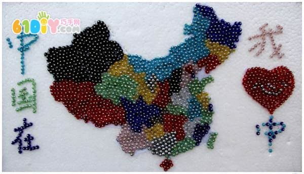 中国地图豆贴画图片