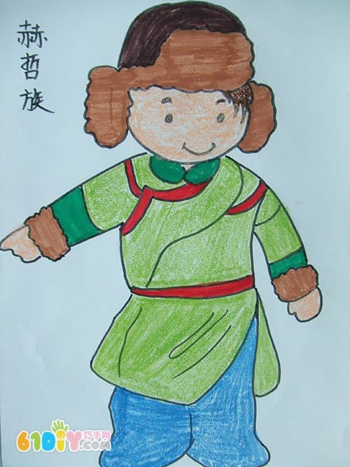 56个民族卡通简笔画（彩色版）赫哲族