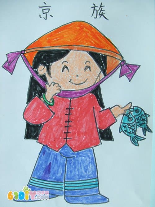 56个民族卡通简笔画（彩色版）京族