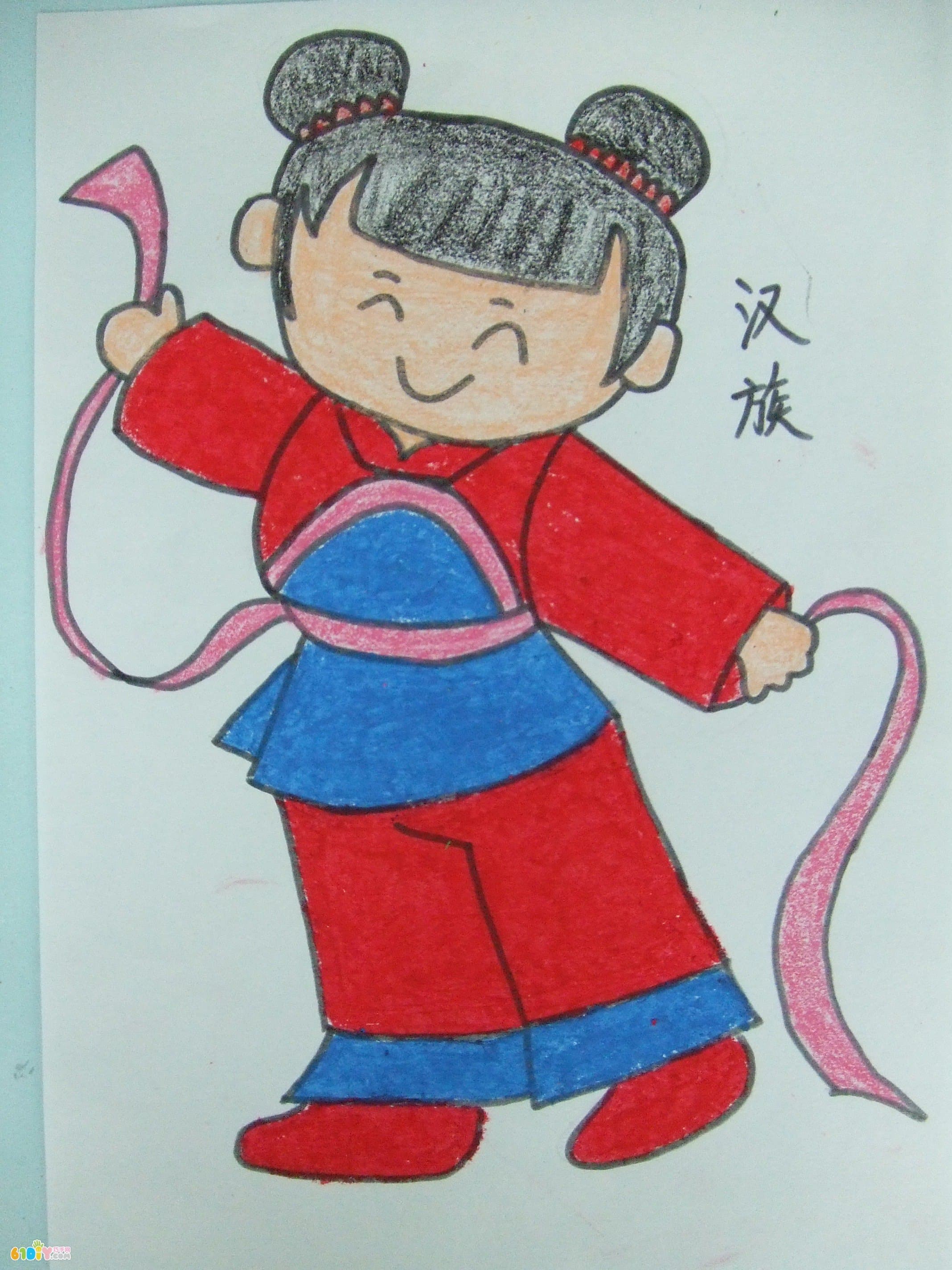 56个民族卡通简笔画(彩色版)汉族