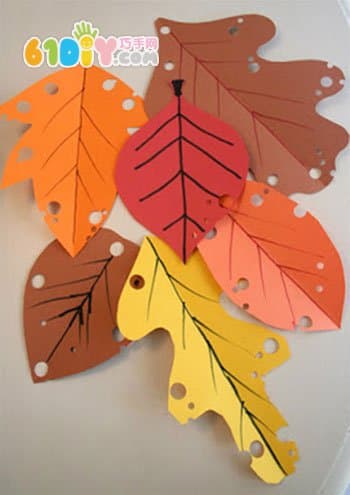 秋天的树叶剪纸吊饰