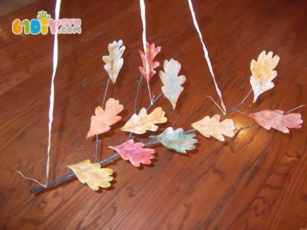 咖啡滤纸制作秋天的树叶