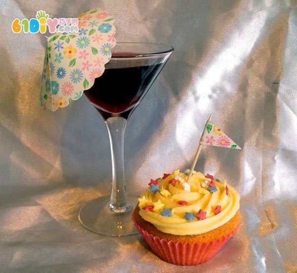 DIY制作饮料装饰小伞和蛋糕装饰小旗子